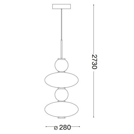 Ideal Lux - LED-kattokruunu johdossa LUMIERE LED/34W/230V
