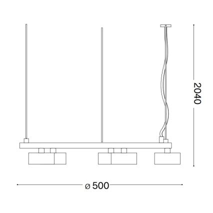 Ideal Lux - LED-kattokruunu johdossa MINOR 5xGX53/9W/230V halkaisija 50 cm musta