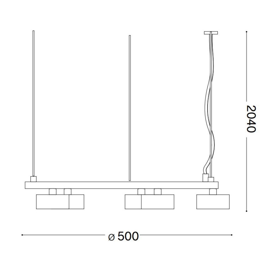 Ideal Lux - LED-kattokruunu johdossa MINOR 5xGX53/9W/230V halkaisija 50 cm musta
