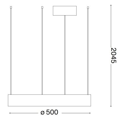 Ideal Lux - LED-kattokruunu johdossa ORACLE LED/28W/230V 3000K halkaisija 50 cm CRI 90 musta