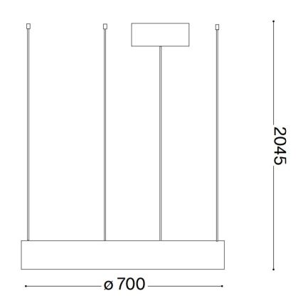Ideal Lux - LED-kattokruunu johdossa ORACLE LED/35W/230V 3000K halkaisija 70 cm CRI 90 musta