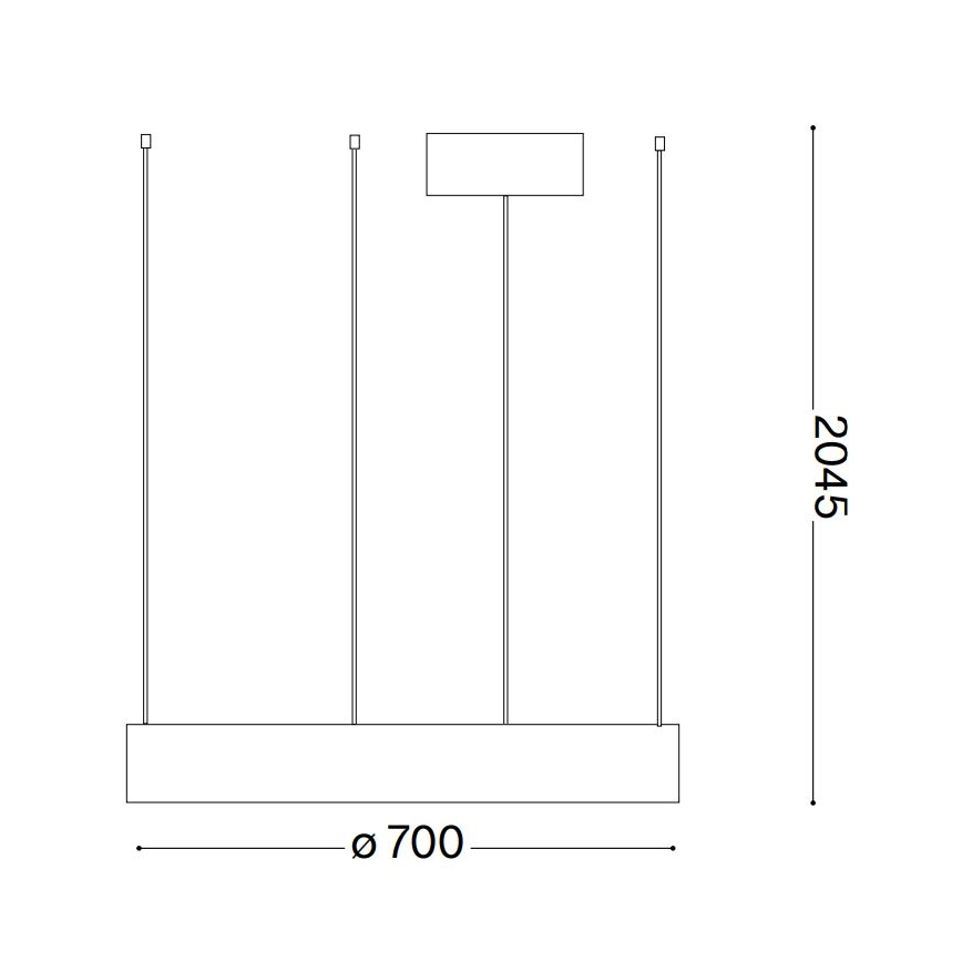 Ideal Lux - LED-kattokruunu johdossa ORACLE LED/35W/230V 3000K halkaisija 70 cm CRI 90 musta