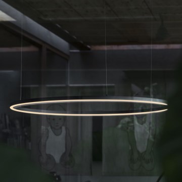 Ideal Lux - LED-kattokruunu johdossa ORACLE LED/89W/230V halkaisija 150 cm musta