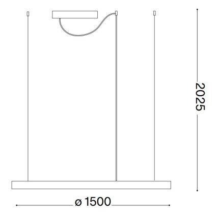 Ideal Lux - LED-kattokruunu johdossa ORACLE SLIM LED/29W/230V 2700K halkaisija 50 cm musta