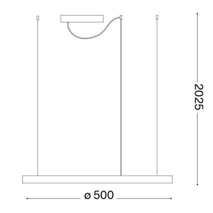 Ideal Lux - Himmennettävä LED-kattokruunu johdossa ORACLE SLIM LED/29W/230V 3000K halkaisija 50 cm musta