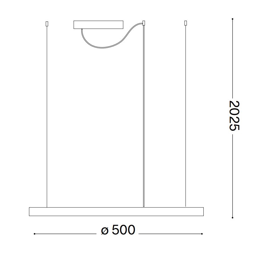 Ideal Lux - Himmennettävä LED-kattokruunu johdossa ORACLE SLIM LED/29W/230V 3000K halkaisija 50 cm musta