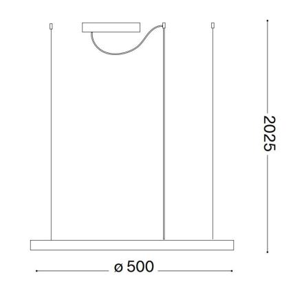 Ideal Lux - LED-kattokruunu johdossa ORACLE SLIM LED/32W/230V 3000K halkaisija 50 cm musta