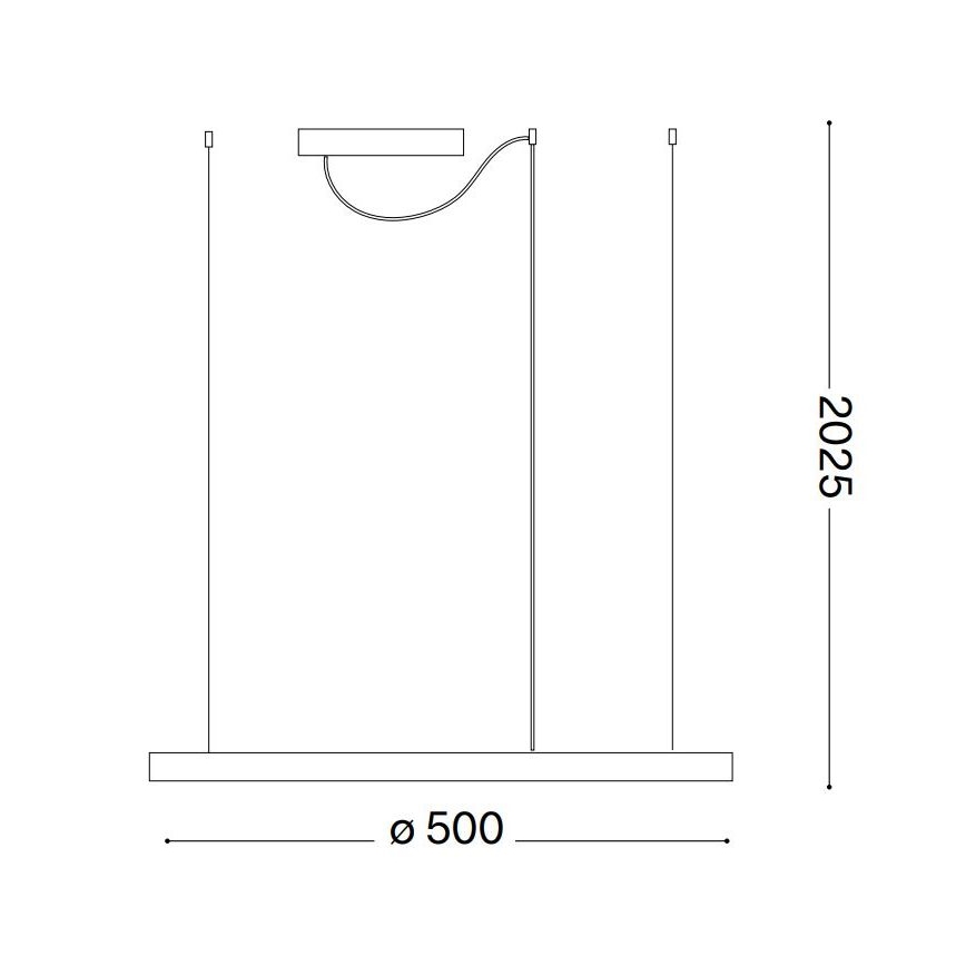 Ideal Lux - LED-kattokruunu johdossa ORACLE SLIM LED/32W/230V 3000K halkaisija 50 cm musta