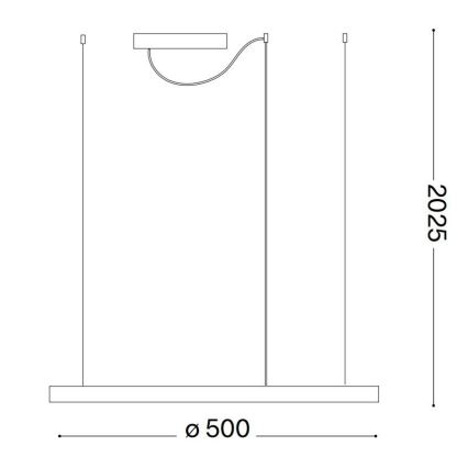 Ideal Lux - LED-kattokruunu johdossa ORACLE SLIM LED/32W/230V 3000K halkaisija 50 cm valkoinen