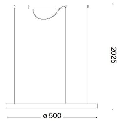 Ideal Lux - LED-kattokruunu johdossa ORACLE SLIM LED/32W/230V 4000K halkaisija 50 cm musta