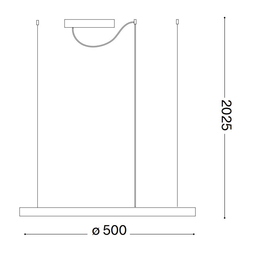 Ideal Lux - LED-kattokruunu johdossa ORACLE SLIM LED/32W/230V 4000K halkaisija 50 cm musta