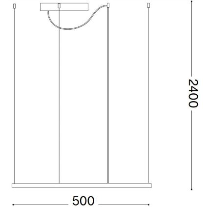 Ideal Lux - LED-kattokruunu johdossa ORACLE SLIM LED/33W/230V 3000K 50x50 cm musta