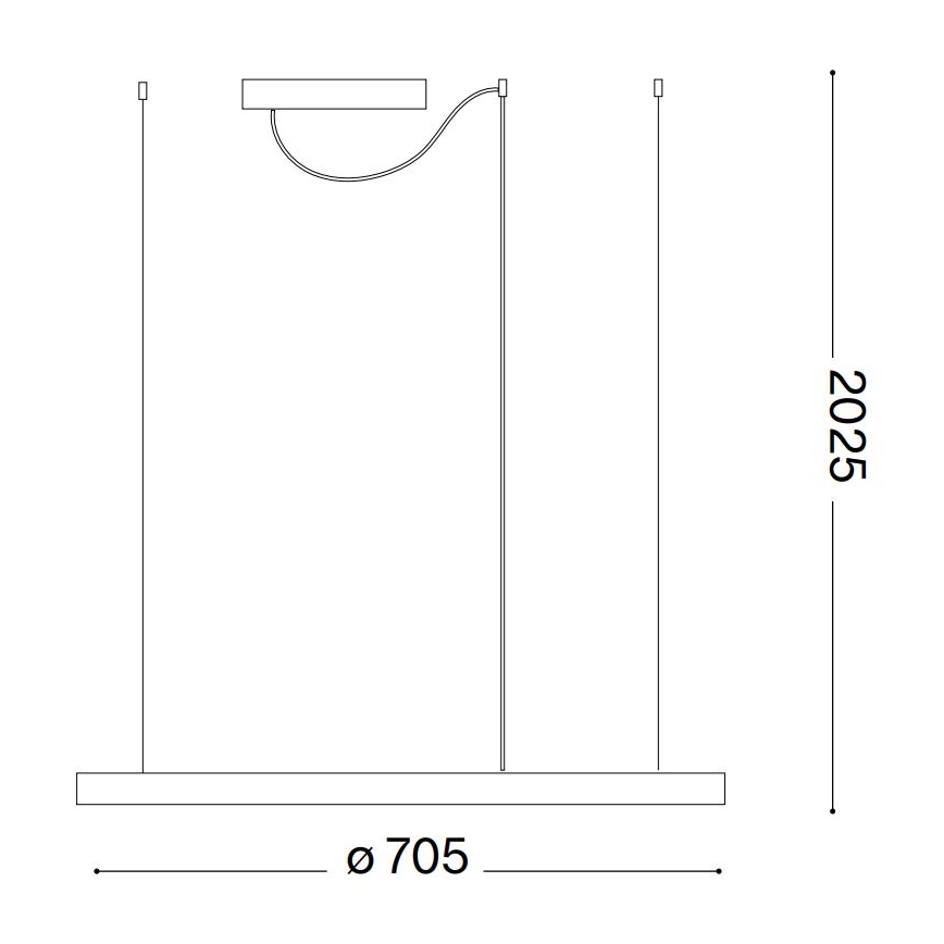 Ideal Lux - LED-kattokruunu johdossa ORACLE SLIM LED/38W/230V 3000K halkaisija 70 cm valkoinen