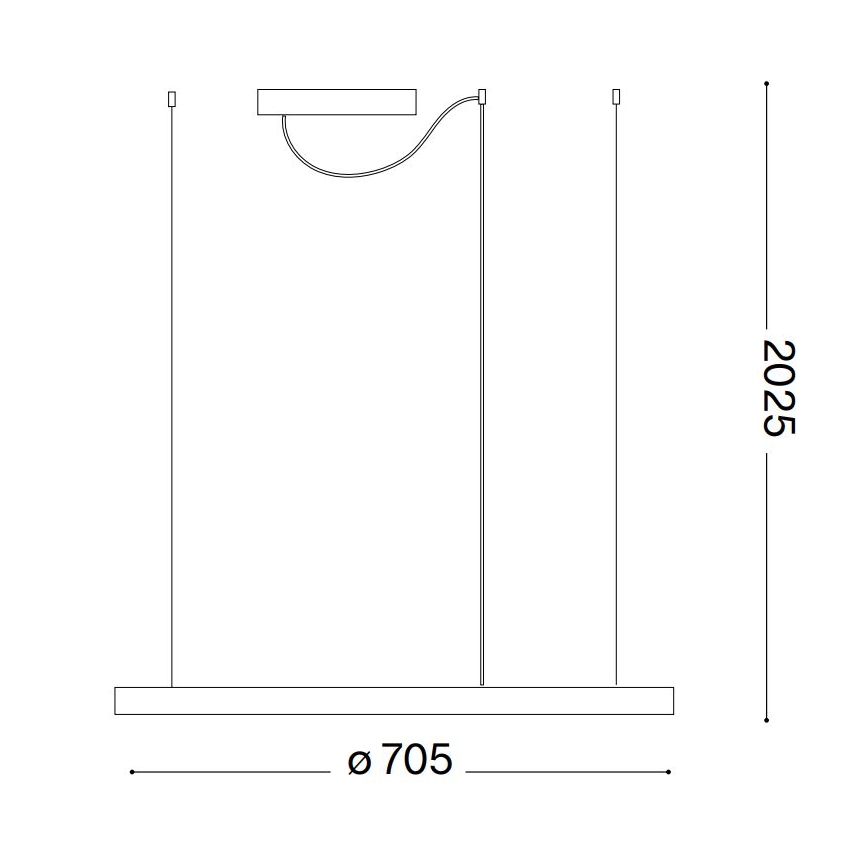 Ideal Lux - LED-kattokruunu johdossa ORACLE SLIM LED/38W/230V 4000K halkaisija 70 cm valkoinen