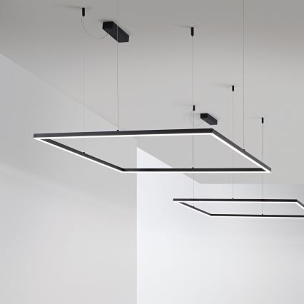 Ideal Lux - LED-kattokruunu johdossa ORACLE SLIM LED/41W/230V 3000K 70x70 cm musta