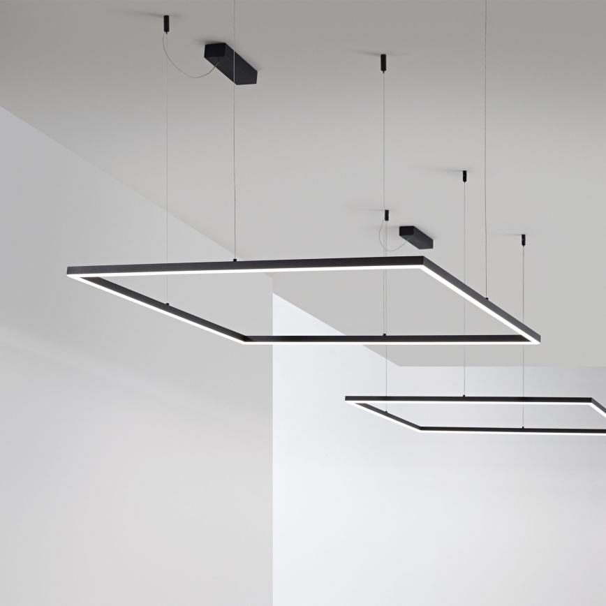 Ideal Lux - LED-kattokruunu johdossa ORACLE SLIM LED/41W/230V 3000K 70x70 cm musta
