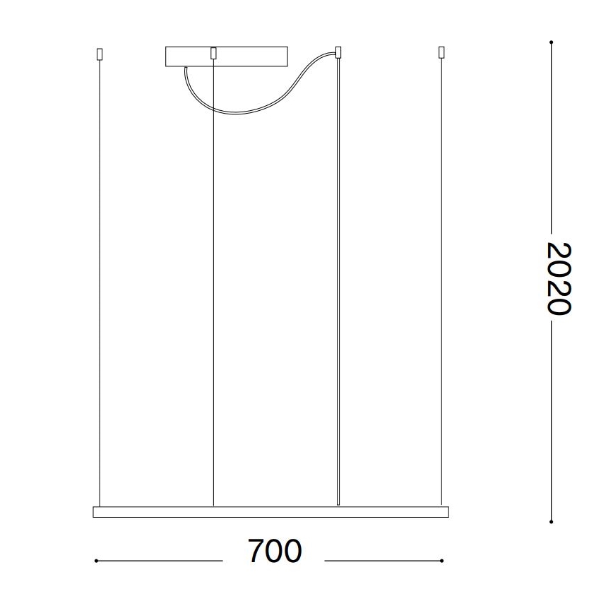 Ideal Lux - LED-kattokruunu johdossa ORACLE SLIM LED/41W/230V 3000K 70x70 cm musta