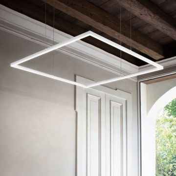 Ideal Lux - LED-kattokruunu johdossa ORACLE SLIM LED/41W/230V 3000K 70x70 cm valkoinen