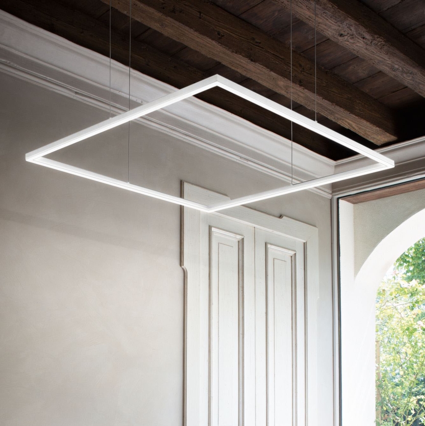 Ideal Lux - LED-kattokruunu johdossa ORACLE SLIM LED/41W/230V 3000K 70x70 cm valkoinen