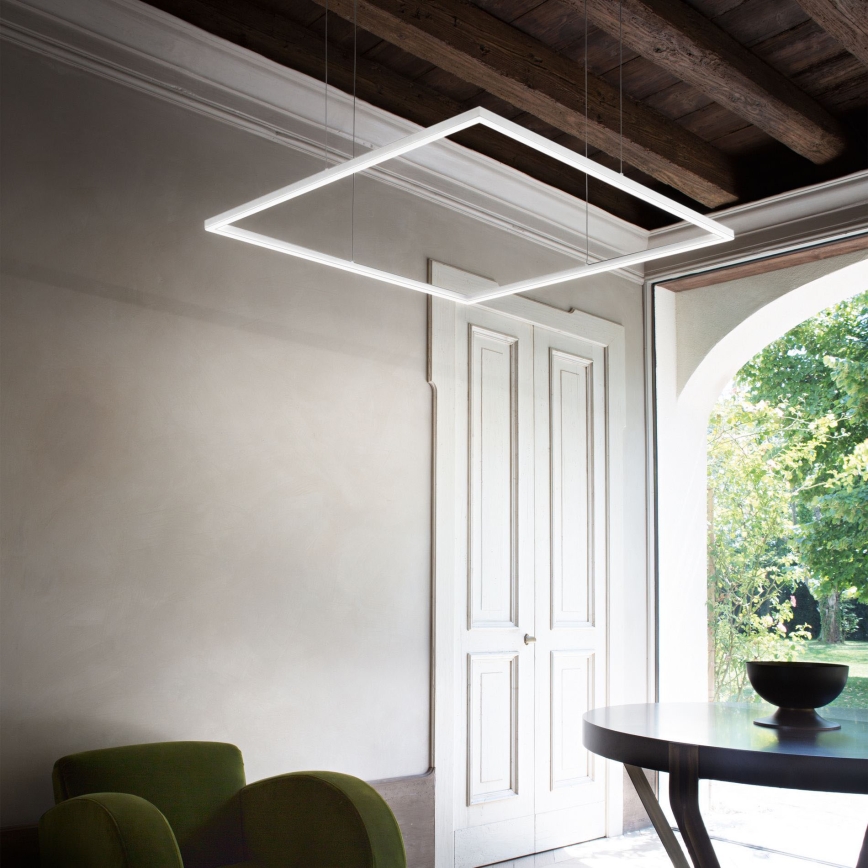 Ideal Lux - LED-kattokruunu johdossa ORACLE SLIM LED/41W/230V 3000K 70x70 cm valkoinen