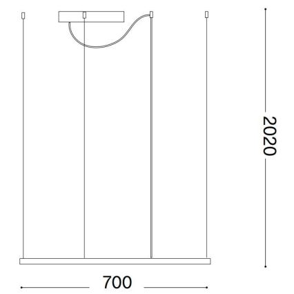 Ideal Lux - LED-kattokruunu johdossa ORACLE SLIM LED/41W/230V 3000K 70x70 cm valkoinen