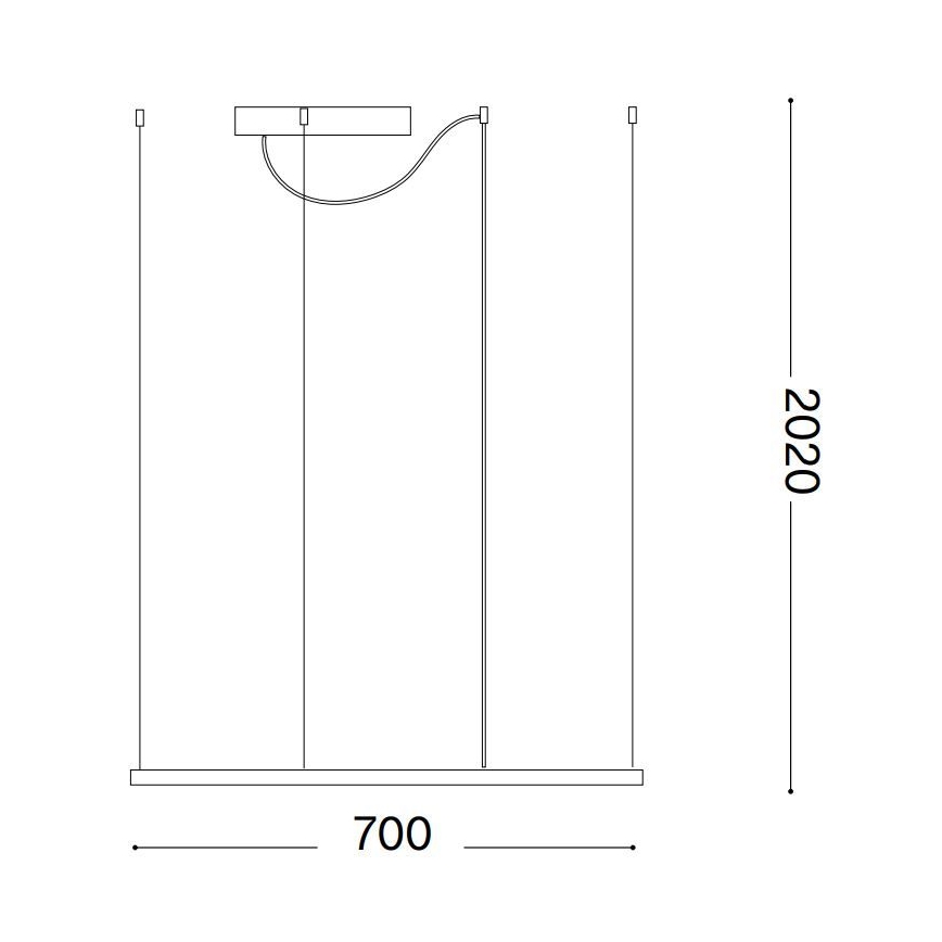Ideal Lux - LED-kattokruunu johdossa ORACLE SLIM LED/41W/230V 3000K 70x70 cm valkoinen