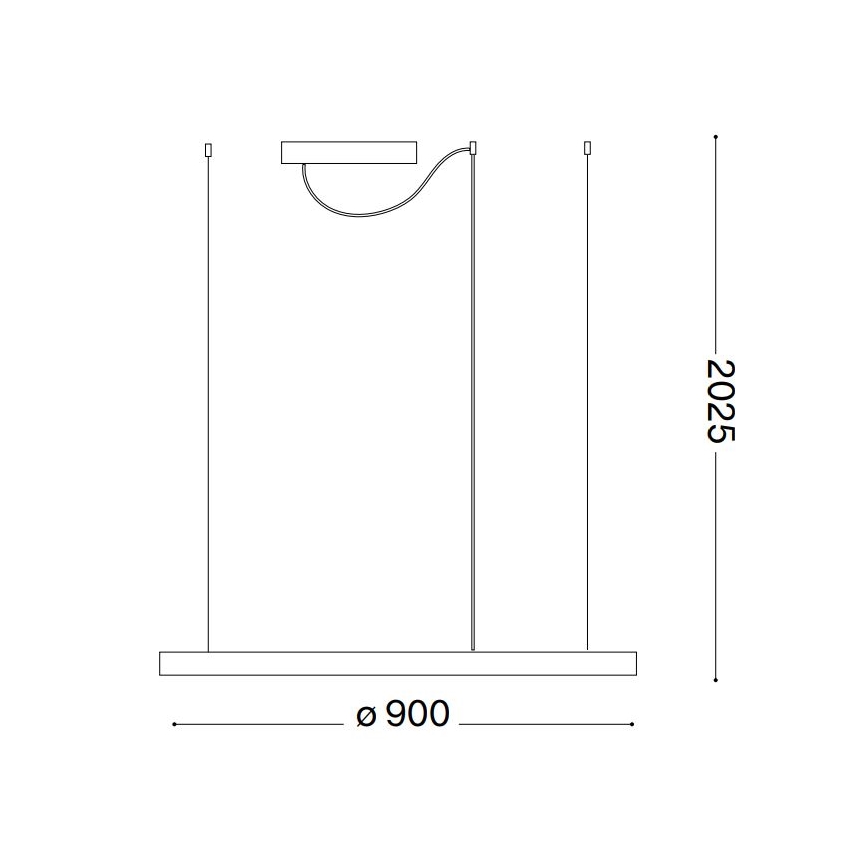 Ideal Lux - Himmennettävä LED-kattokruunu johdossa ORACLE SLIM LED/43W/230V 3000K halkaisija 90 cm musta