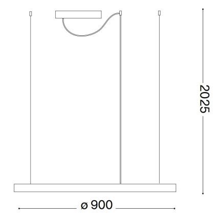 Ideal Lux - Himmennettävä LED-kattokruunu johdossa ORACLE SLIM LED/43W/230V 3000K halkaisija 90 cm valkoinen