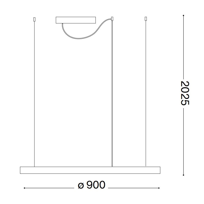 Ideal Lux - Himmennettävä LED-kattokruunu johdossa ORACLE SLIM LED/43W/230V 3000K halkaisija 90 cm valkoinen