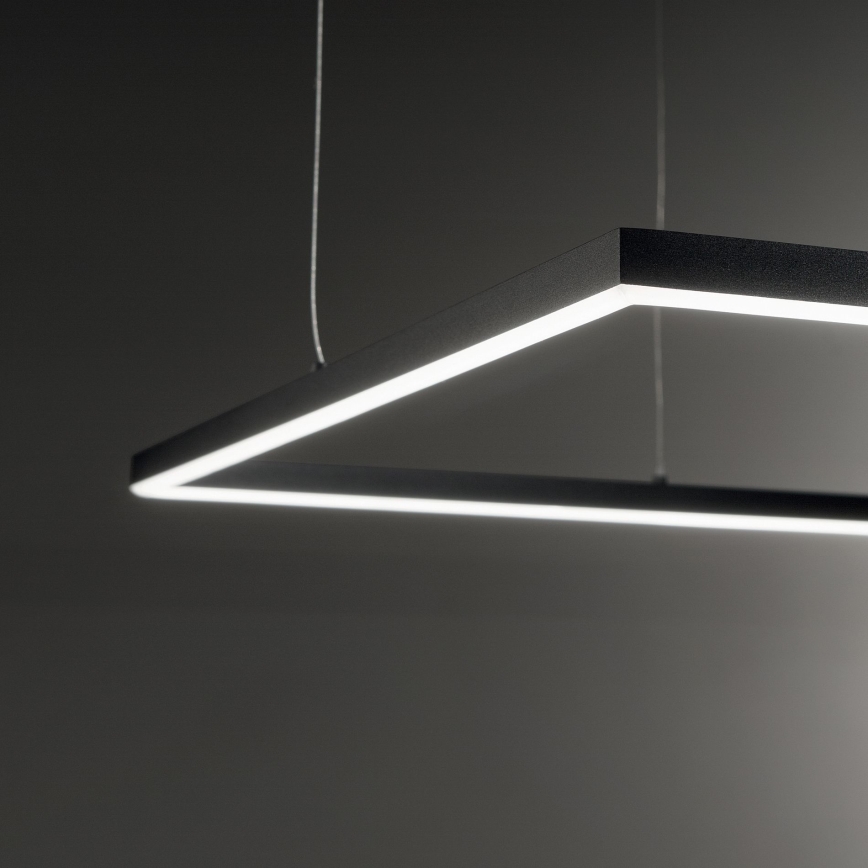 Ideal Lux - LED-kattokruunu johdossa ORACLE SLIM LED/53W/230V 3000K 90x90 cm musta