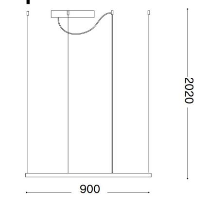 Ideal Lux - LED-kattokruunu johdossa ORACLE SLIM LED/53W/230V 3000K 90x90 cm valkoinen
