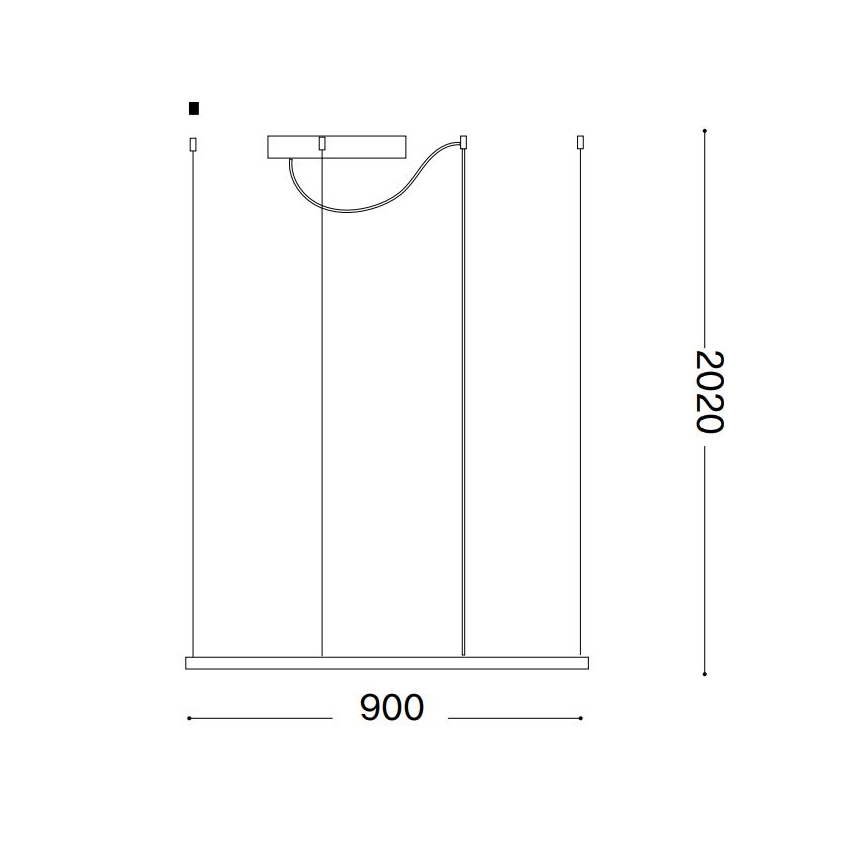 Ideal Lux - LED-kattokruunu johdossa ORACLE SLIM LED/53W/230V 3000K 90x90 cm valkoinen