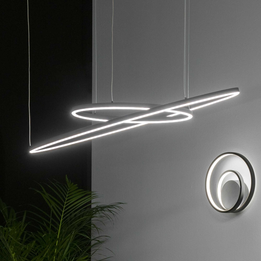 Ideal Lux - LED-kattokruunu johdossa ORACLE SLIM LED/55W/230V 4000K halkaisija 90 cm musta