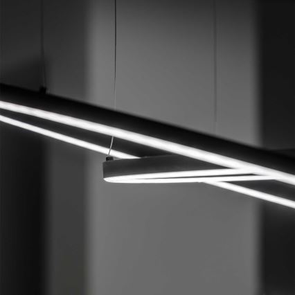 Ideal Lux - LED-kattokruunu johdossa ORACLE SLIM LED/55W/230V 4000K halkaisija 90 cm musta