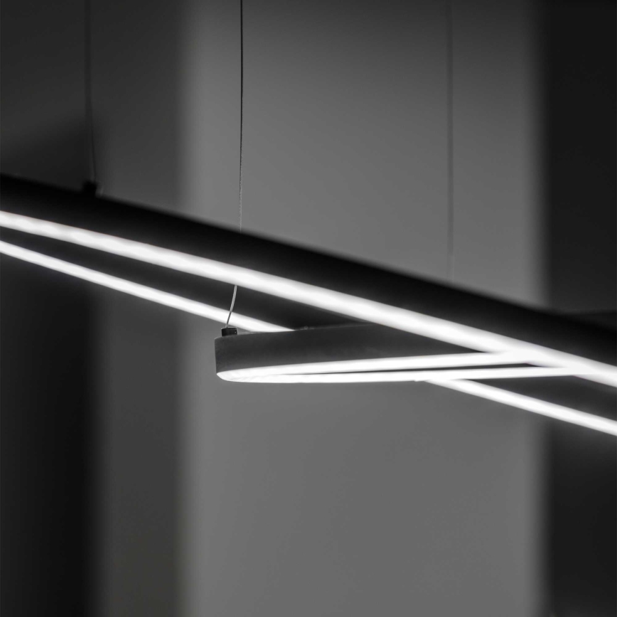 Ideal Lux - LED-kattokruunu johdossa ORACLE SLIM LED/55W/230V 4000K halkaisija 90 cm musta