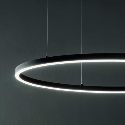 Ideal Lux - LED-kattokruunu johdossa ORACLE SLIM LED/55W/230V 4000K halkaisija 90 cm musta