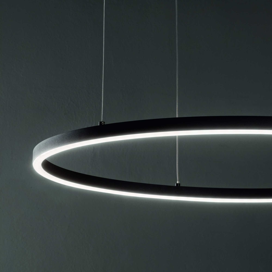 Ideal Lux - LED-kattokruunu johdossa ORACLE SLIM LED/55W/230V 4000K halkaisija 90 cm musta