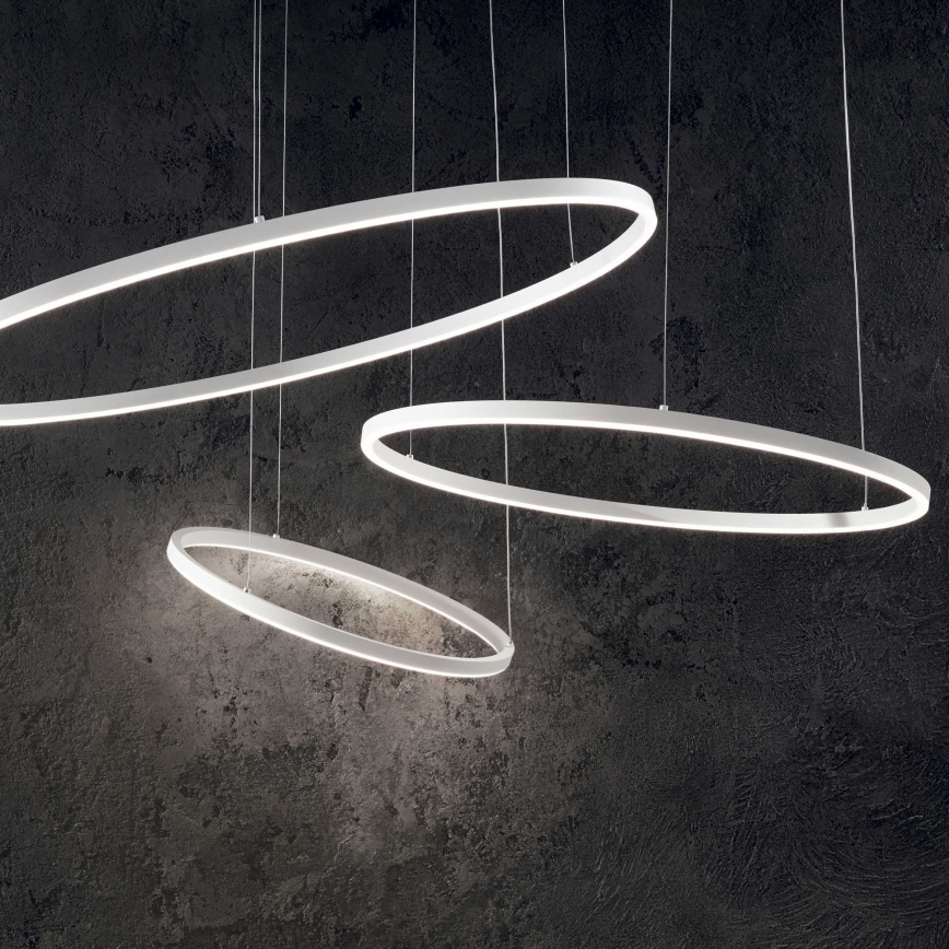 Ideal Lux - LED-kattokruunu johdossa ORACLE SLIM LED/89W/230V 3000K halkaisija 150 cm valkoinen