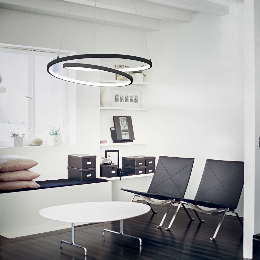 Ideal Lux - LED-kattokruunu johdossa OZ LED/47W/230V halkaisija 60 cm CRI 90 musta