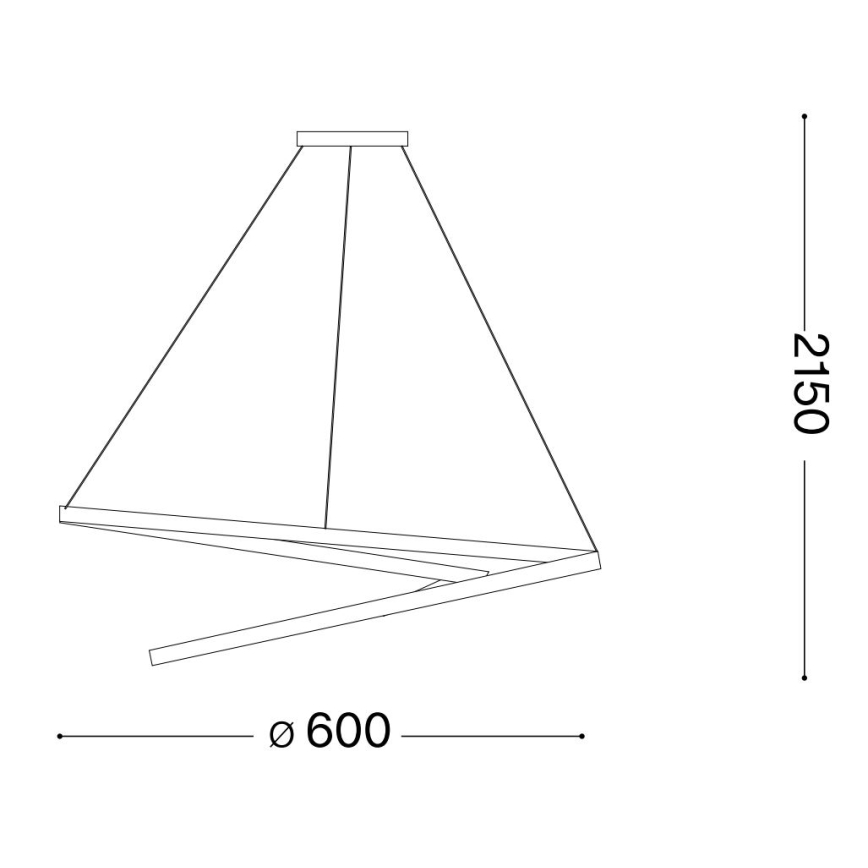 Ideal Lux - LED-kattokruunu johdossa OZ LED/47W/230V halkaisija 60 cm CRI 90 musta