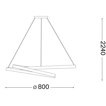 Ideal Lux - LED-kattokruunu johdossa OZ LED/52W/230V halkaisija 80 cm CRI 90 kulta
