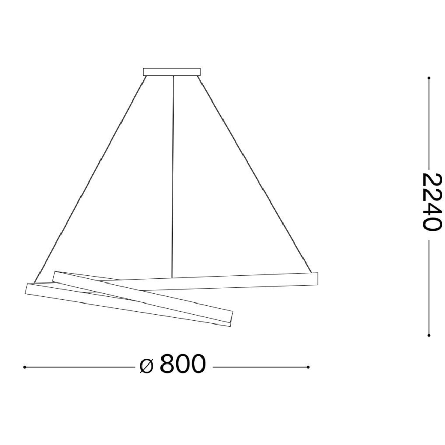 Ideal Lux - LED-kattokruunu johdossa OZ LED/52W/230V halkaisija 80 cm CRI 90 kulta