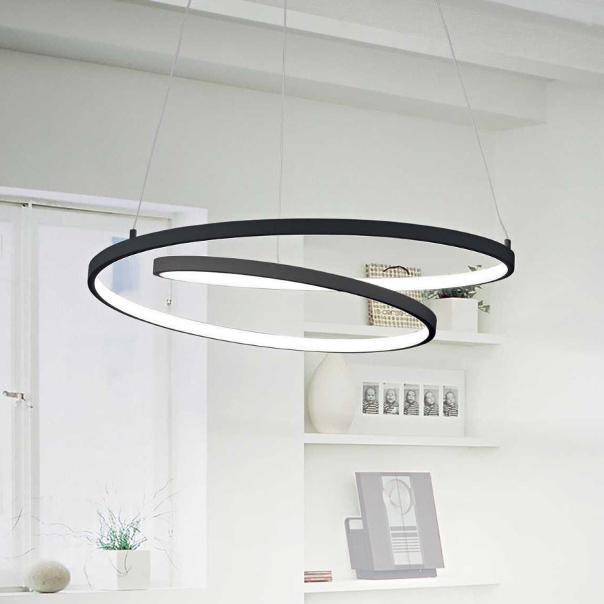 Ideal Lux - LED-kattokruunu johdossa OZ LED/52W/230V halkaisija 80 cm CRI 90 musta