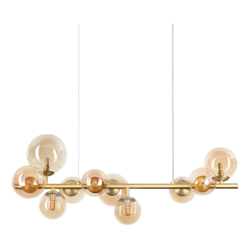 Ideal Lux - LED-kattokruunu johdossa PERLAGE 10xG9/3W/230V 81 cm kulta/savuinen