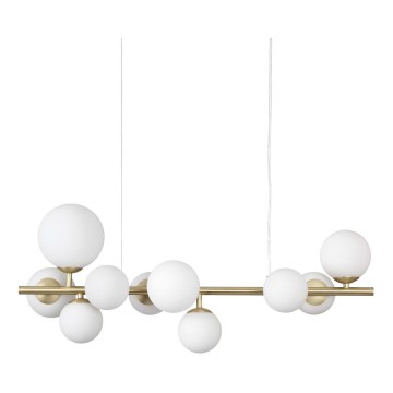 Ideal Lux - LED-kattokruunu johdossa PERLAGE 10xG9/3W/230V 81 cm kulta/valkoinen