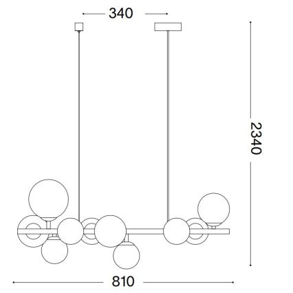 Ideal Lux - LED-kattokruunu johdossa PERLAGE 10xG9/3W/230V 81 cm kulta/valkoinen