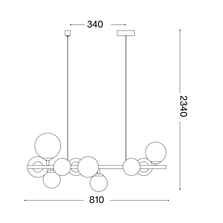 Ideal Lux - LED-kattokruunu johdossa PERLAGE 10xG9/3W/230V 81 cm kulta/valkoinen