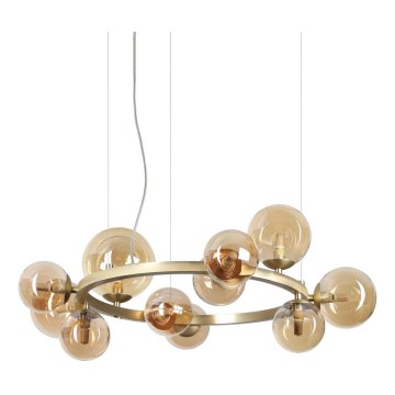 Ideal Lux - LED-kattokruunu johdossa PERLAGE 11xG9/3W/230V halkaisija 73 cm kulta/savuinen