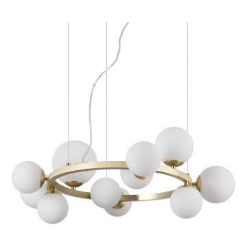 Ideal Lux - LED-kattokruunu johdossa PERLAGE 11xG9/3W/230V halkaisija 73 cm kulta/valkoinen