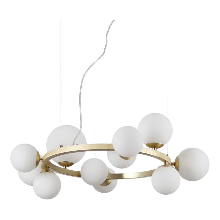 Ideal Lux - LED-kattokruunu johdossa PERLAGE 11xG9/3W/230V halkaisija 73 cm kulta/valkoinen